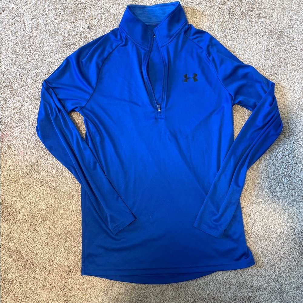 Under Armour Blue HeatGear Quarter-Zip Performance Top